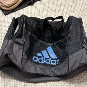 Adidas Black and Dark Gray Duffel Bag
